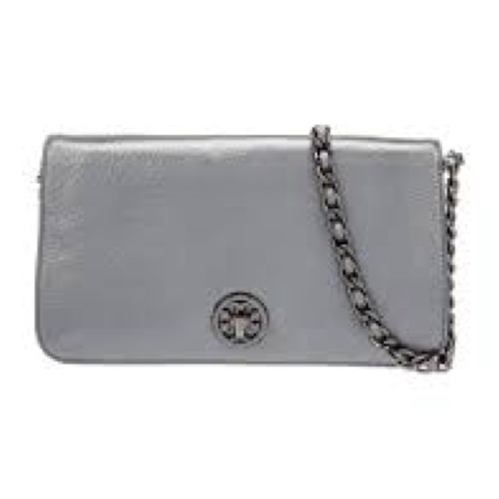 Tory Burch - Gray Leather Chain Shoulder Bag